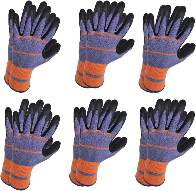 CELCOREERY Store 6 Pairs Gardening Gloves Great Gifts for Women and Men, Summer Work Gloves Men Breathable Latex Coated Patio Garden Gloves, Outdoor Protective Work Gloves - Image 1